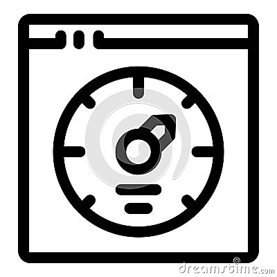Website speed optimization with gauge icon showing fast loading times Stock Photo