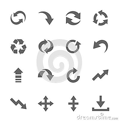 Simple Icon set related to Interface Arrows Vector Illustration