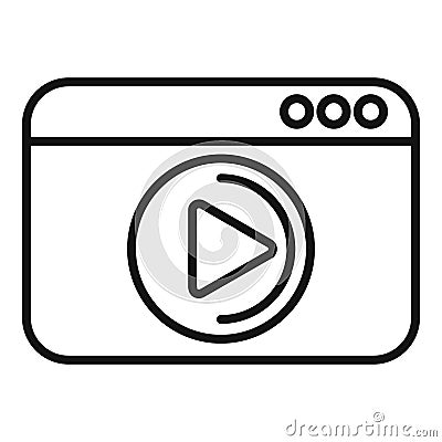 Web browser displaying video streaming service with play button Stock Photo
