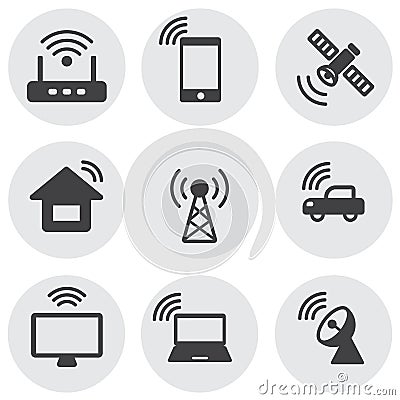 Simple icons internet of things and network Vector Illustration