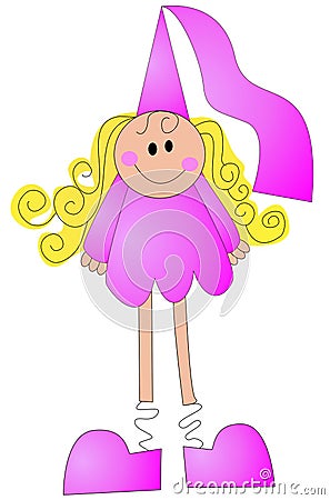 A simple illustrated princess Cartoon Illustration