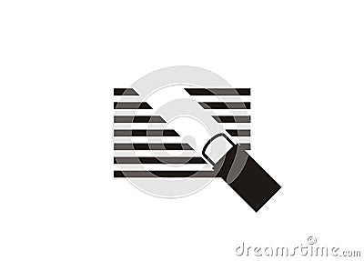 Eraser tool. Simple illustration in black and white. Vector Illustration