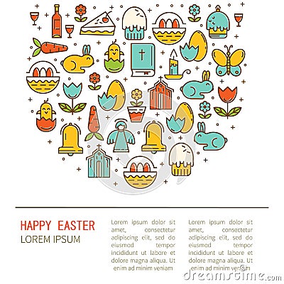 Simple illustration of Happy Easter Vector Illustration