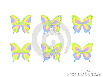 Simple Illustration of Some Colorful Butterfly by Pitripiter Vector Illustration