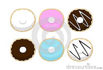 Simple Illustration of Some Sweet Donuts Vector Illustration