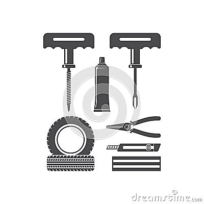 Simple illustration of tire repair tool Vector Illustration