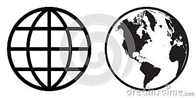 World globe icon clip art Vector Illustration