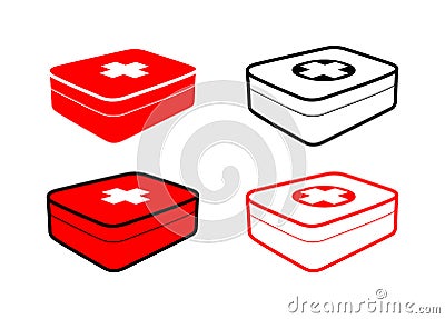 Simple image first aid kit set Vector Illustration