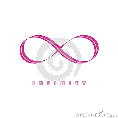 Simple Infinity symbol pink Vector Illustration