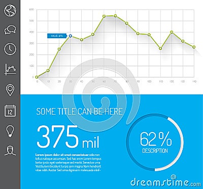 Simple infographic dashboard template Vector Illustration