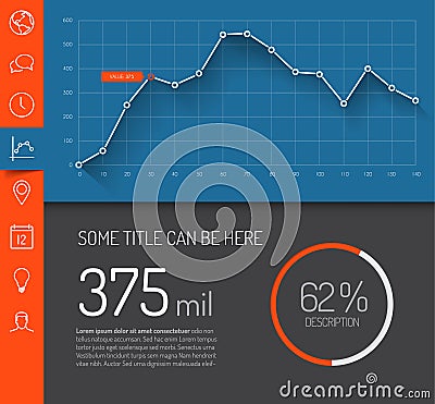 Simple infographic dashboard template Stock Photo