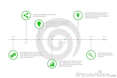 Simple Infographic Timeline - Green Vector Illustration