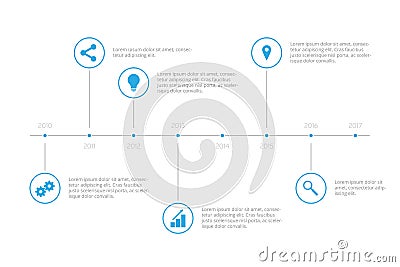 Simple Infographic Timeline - Sky Blue Stock Photo