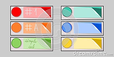 Simple infographics set of colorful buttons Vector Illustration