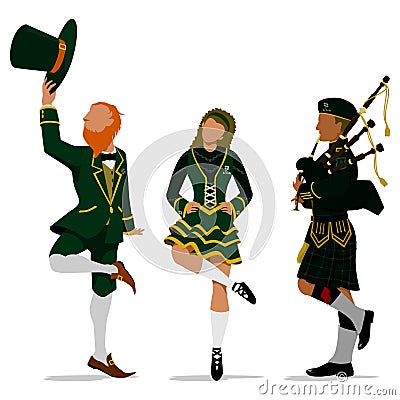 Simple Irish Characters Vector Illustration
