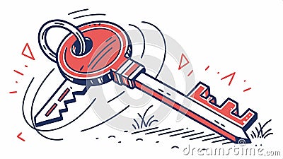 Simple key illustration, basic key, house key, common key, and key icon vector design Generative AI Vector Illustration