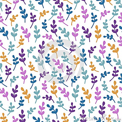 Simple leaf pattern.Seamless doodle background. Vector Illustration