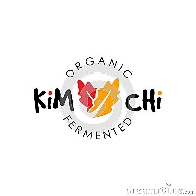 Simple Kimchi Logo Fermented Vegetable Vector for Organic Healthy Vector Illustration