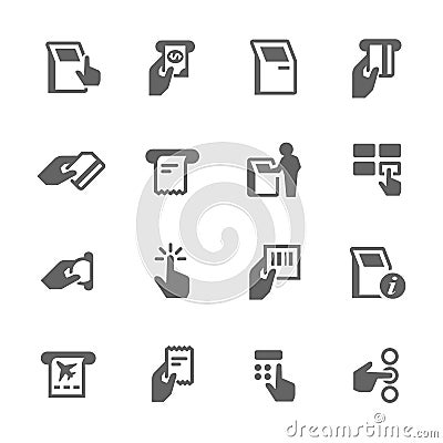 Simple Kiosk Terminal Icons Vector Illustration