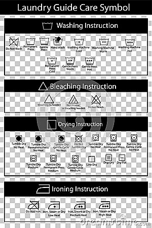 Simple Laundry Guide Symbol at transparent effect background Vector Illustration