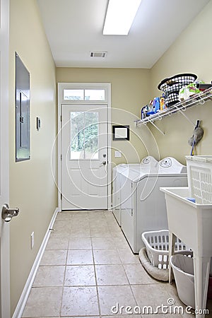 Simple laundry room Stock Photo