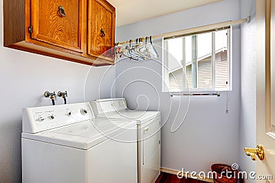 Simple laundry room interior Stock Photo