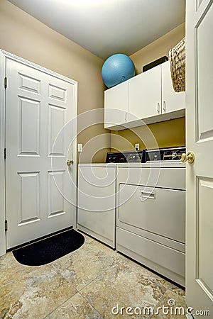 Simple laundry room interior Stock Photo