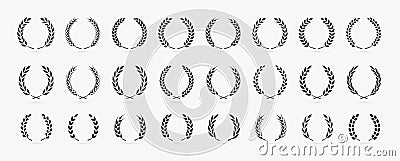 Simple laurel wreath icon set vector illustration Vector Illustration