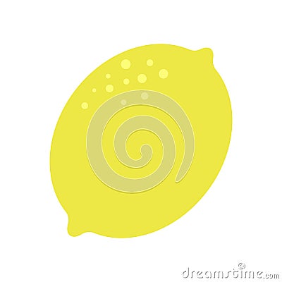 Simple lemon in flat design, fruit icon Vector Illustration