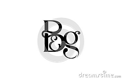 Simple letter B&G monogram stylish type design logo Vector Illustration