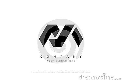 Simple Letter JM or MJ Logo Design Vector Illustration