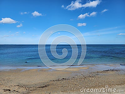 Simple Life Beach Sand Ocean Plymouth Massachusetts Stock Photo