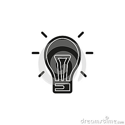 Simple Light Bulb Vector Icon Stock Photo