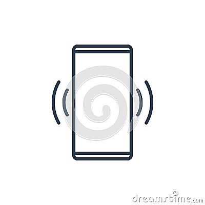 Simple Line of Cell Phone Vector Icon - mobile phone ringing or vibrating Vector Illustration