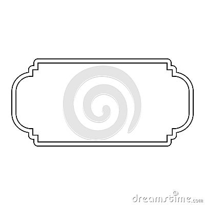 Simple line frame border isolated on white background Vector Illustration