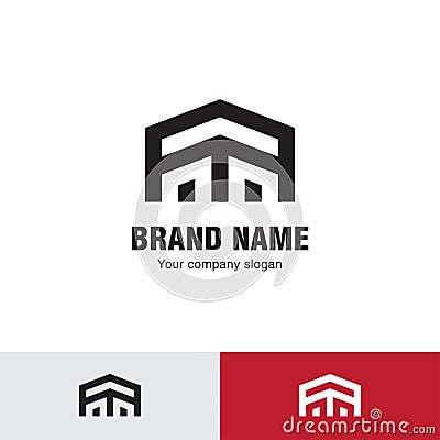 Simple line house logo Vector Illustration