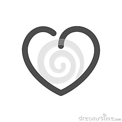Simple line love rounded grey heart icon Vector Illustration