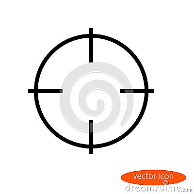 A simple linear image of the sight or cursor of a computer mouse, a flat line icon Stock Photo