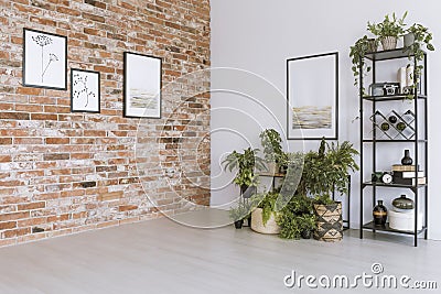 Simple living room with pictures Stock Photo