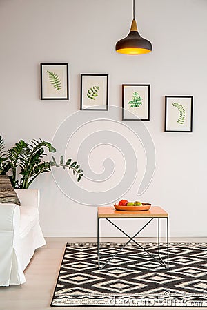 Simple living room with table Stock Photo