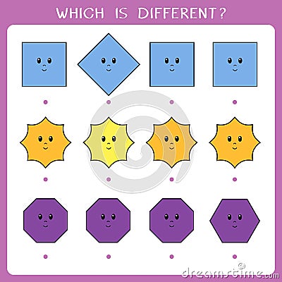 Simple logic game for kids Vector Illustration