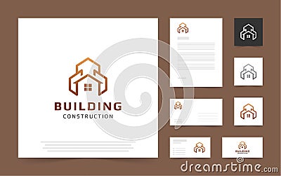 Simple logo for entrepreneurs in construction, real estate, mortgages, property Vector Illustration