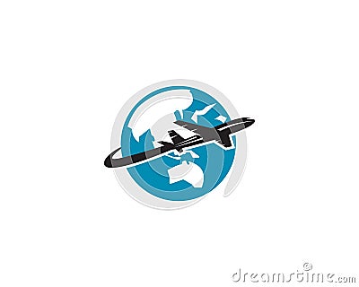 simple logo fast airplane travel holiday Stock Photo