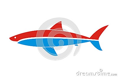 Simple logo for shark Stock Photo