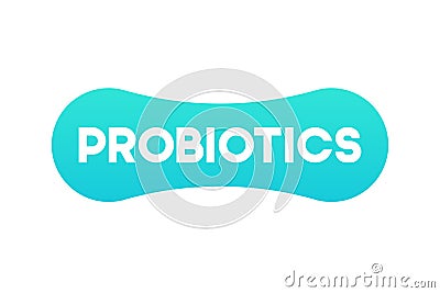 Simple logo template or icon of green probiotics bacteria Vector Illustration