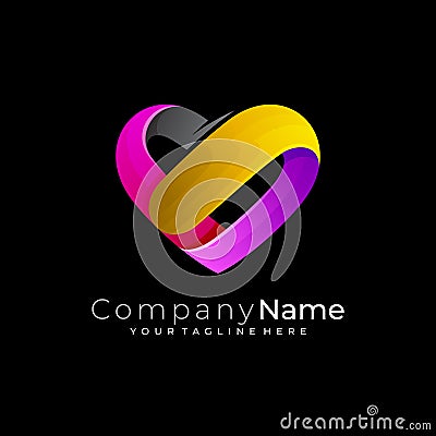 Simple love care logo template, medical logos Vector Illustration