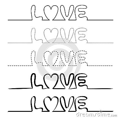 Simple love-shaped lines Vector Illustration