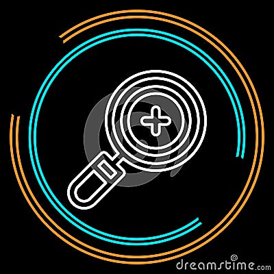 Simple Magnifying Glass Zoom Thin Line Vector Icon Vector Illustration