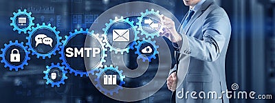 Simple Mail Transfer Protocol. Smtp server mail transfer protocol. TCP IP protocol sending and receiving e-mail Stock Photo