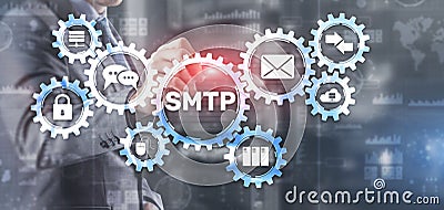 Simple Mail Transfer Protocol. Smtp server mail transfer protocol. TCP IP protocol sending and receiving e-mail Stock Photo